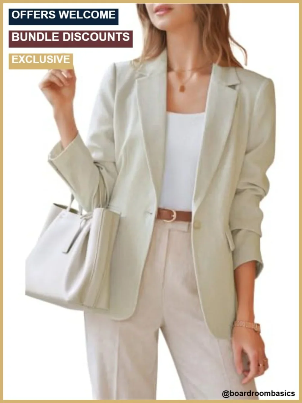 Notch Lapel Blazer Suit Jacket for Women